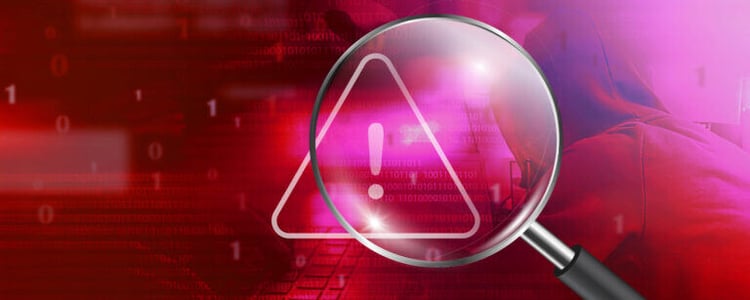 Cybersecurity image magnifying glass