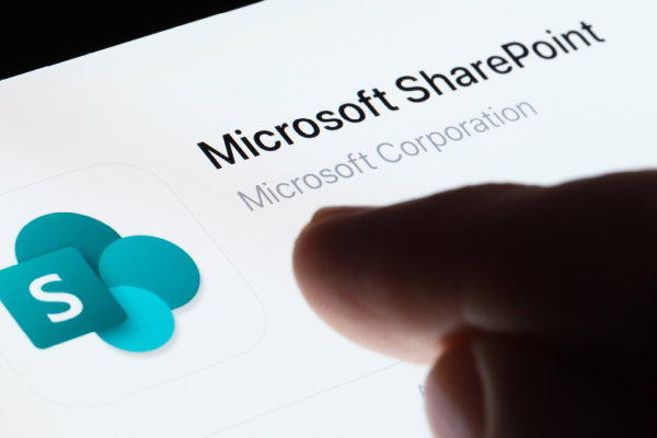 Microsoft SharePoint on a screen