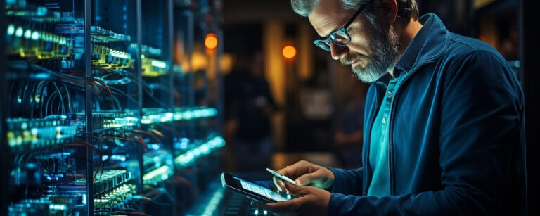 Man working on in-house IT